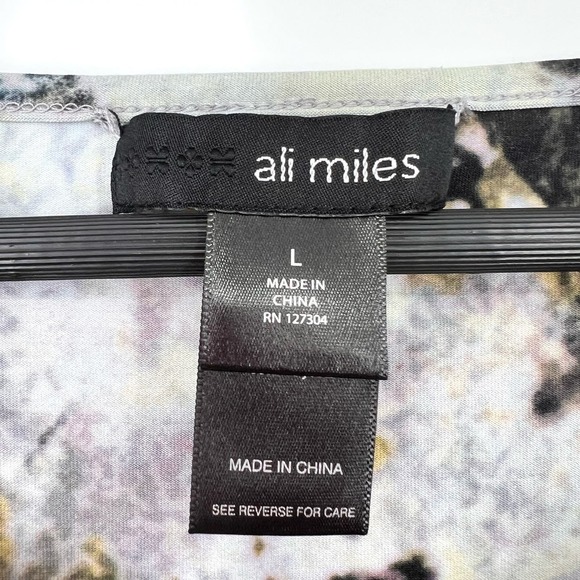 Ali Miles Sz Large City Skyline Wearable Art Abstract Blouse Shirt Top Brown - Picture 2 of 8